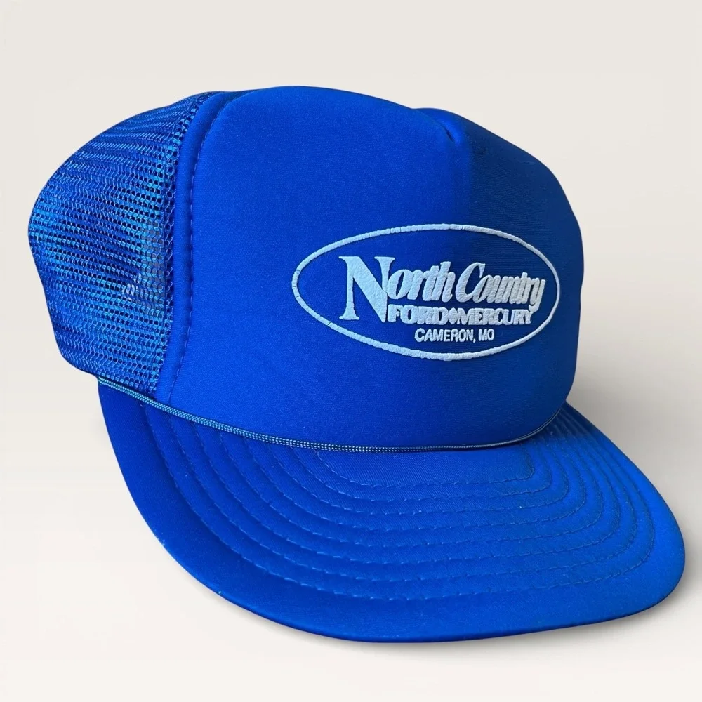 VTG Ford Mercury‎ Trucker Hat Snapback OS Blue North Country Dealership Missouri